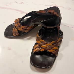 Prada Brown Braided Sandals - Size 39 1/2 Italian